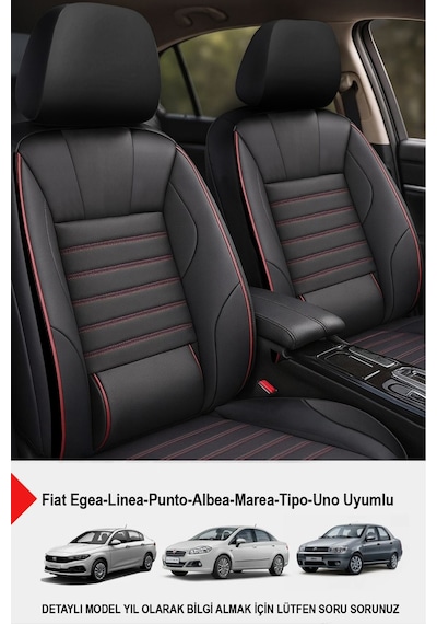 Naz Oto Stone Deri Oto Koltuk Kılıfı - Bel Destekli Fiat Egea-linea-punto-albea-marea-tipo-uno Uyumlu