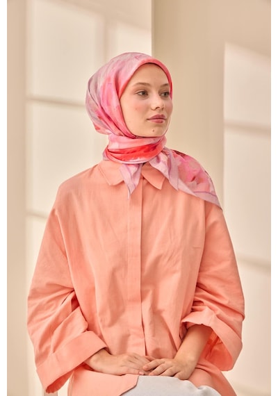 Silk Home Olinda İpek Eşarp 47004-22 Lila, Bordo, Kırmızı, Pembe