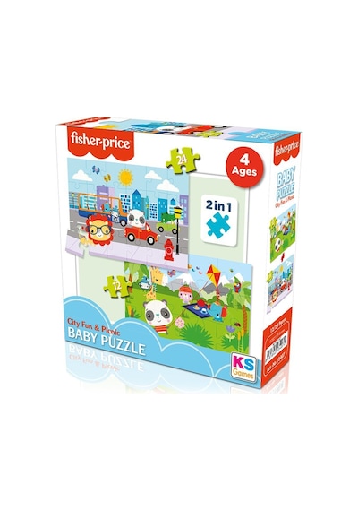 Fp 13407 Fisher Price Baby Puzzle City Fun Picnic 2In1