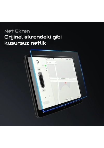 Tesla Model Y Ekran Koruyucu 15 İnç İle Uyumlu Şeffaf Nano