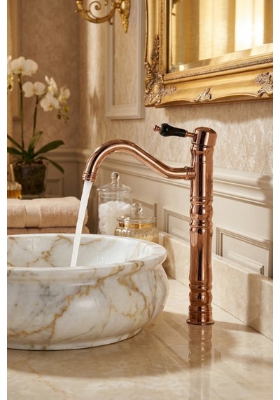 Retro Rose Goldçanak Lavabo Bataryası Rose Gold Bakır