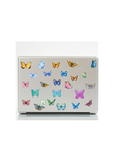 50 Adet Fairycore Kawai Kelebek Sticker Seti - Etiket Seti Scrapbook Bullet Journal Çok Renkli
