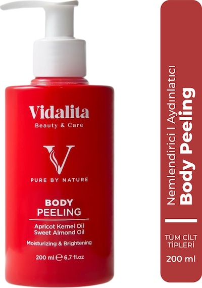Vidalita Beauty & Care Doğal Vücut Peelingi Kayısı Çekirdeği & Tatlı Badem Yağı 200 ML