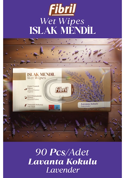 Fibril Yeni Lavanta Kokulu Islak Mendil 12x90 Pk 1080 Yaprak