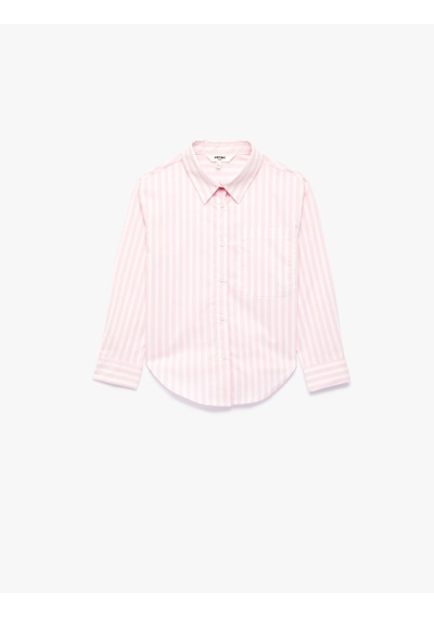 Koton Pamuklu Uzun Kollu Klasik Yaka Cep Detaylı Çizgili Gömlek Pınk Strıpe 7wkg60044aw Pembe Koton Pamuklu Uzun Kollu Klasik Yaka Cep Detaylı Çizgili Gömlek Pınk Strıpe 7wkg60044aw Pembe