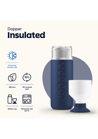 Dopper Insulated Yalıtımlı Termos Şişe 580 Ml - Dalga Mavisi Turkuaz / Beyaz