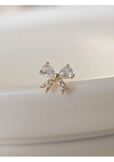 Fiyonk Kurdela Model Kıkırdak Piercing Tragus Helix Gold Renk Küpe Gold