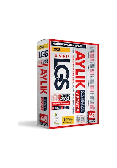 2026 8.Sınıf LGS Aylık SARMAL Deneme Seti MEB Örnek Soru Tıpkı Basım Çözümlü PAKET