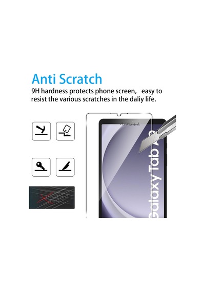 Samsung Galaxy Tab A9 8.7 İnç Ekran Koruyucu Şeffaf Cam Nano Esnek Kırılmaz Ekran Camı Tam Uyumlu