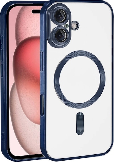 Apple Uyumlu iPhone 17 İçin Magsafe İle Kılıf Kamera Lensli Korumalı Şeffaf Silikon Kapak Lacivert