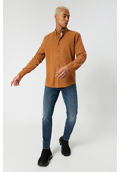 Loft Lf2027896-23y Erkek Uzun Kol Gömlek Dark Camel