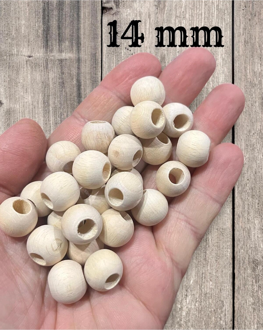 14 Mm Ham Işlenmemiş Ahşap Boncuk - 100 Gram Ortalama 100 Adet