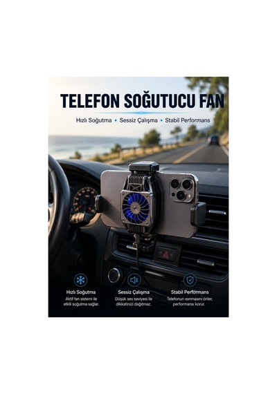 Telefon Soğutucu Fan Aktif Soğutma Sistemi İle Güçlü - Hs08376451-2771 Renkli