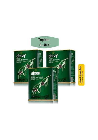 Ahsaf Natürel Sızma Zeytinyağı 3 x 2 L