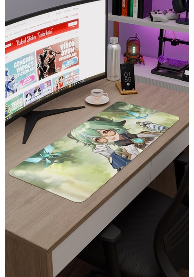 Sucrose Genshin Impact Anime Oyuncu V3 - 70x30 Xl Gaming Mouse Pad Fare Altlığı