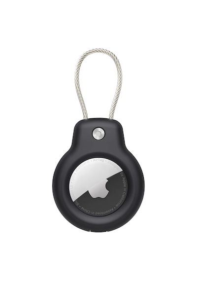 Buff Tagsafe Rope Steel Taşınabilir Anahtarlık Apple Uyumlu AirTag Kılıf Black