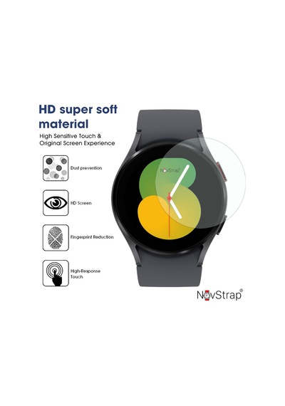 Novstrap Samsung Galaxy Watch 5 40mm İle Uyumlu Ekran Koruyucu Temperli Cam Kolay Uygulama Aparatlı