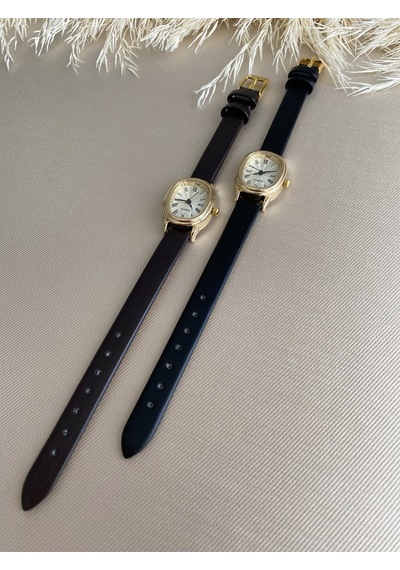 Retro Minimal Vintage Deri Kordon Kadın Kol Saati Bb0014 Gri