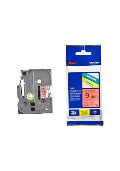 Brother TZE-421 9 Mm Kırmızı Üzeri Siyah Laminasyonlu Etiket