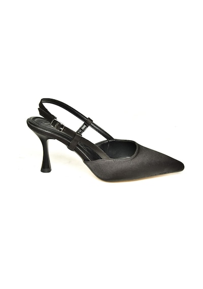 Fox Shoes U480441104 Siyah Kumaş İnce Topuklu Kadın Abiye Ayakkabı Siyah