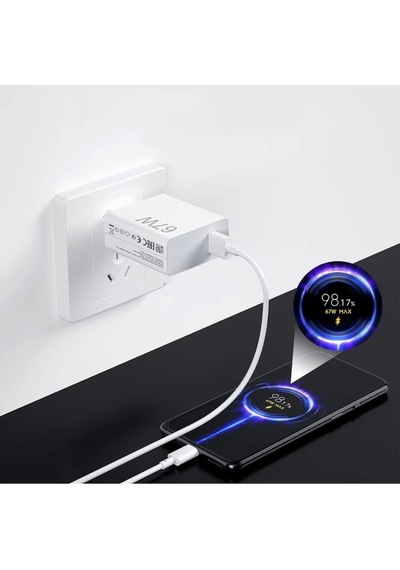 67w Hızlı Şarj Adaptörü + Type-c Kablosu Süper Hızlı Şarj Cihazı 1 Metre