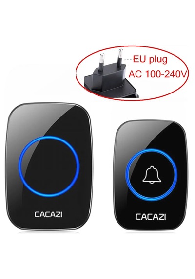 Cacazi A10 Kablosuz Kapı Zili 300m Menzil 60 Melodi Led Işıklı