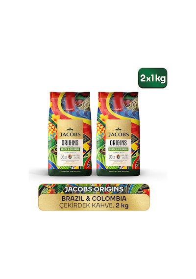Jacobs Origins Brazil & Colombia Çekirdek Kahve 1 Kg X 2 Adet Çekirdek Kahve