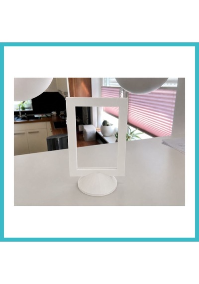 Bezos 3d Baskı Modern Fotoğraf Çerçevesi - Masaüstü Ve Raf Üstü Dekoratif Resimlik-beyaz Dfnbez