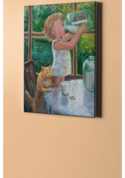 Webstyle Sayılarla Boyama Seti Kasnaklı Miniklerin Süt Keyfi 50x65 Cm