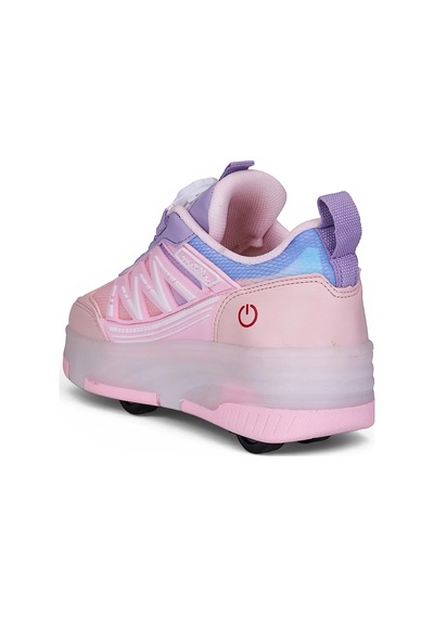 Tuğba Ortopedi Çocuk Kol Saati Hediyeli Işıklı Tekerlekli Sneaker Pudra