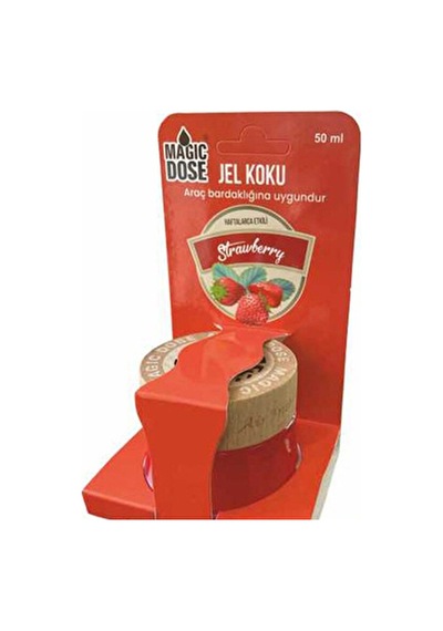 2 Adet Magic Dose Dekoratif Ahşap Kapaklı Jel Koku 50ml - Çilek