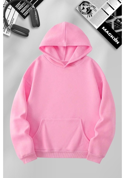 Macklin Unisex Kadın Erkek Uchiha Itachi Sırt Baskılı Özel Tasarım Kapşonlu Sweatshirt Pembe Mck1216 Pembe