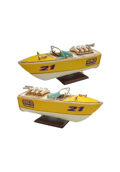 Dekoratif Metal Hız Botu Sürat Teknesi 32cm