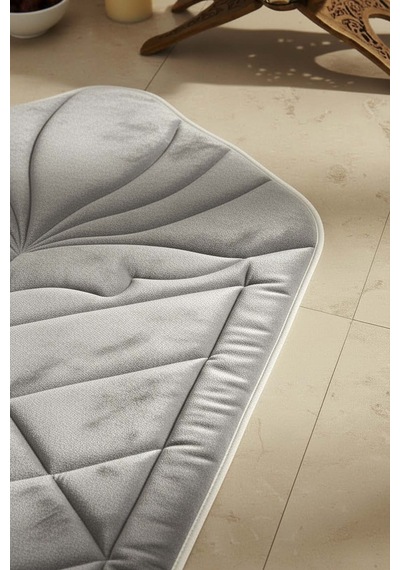 Gri Kapitone Dolgulu Lüks Seccade 65x115 Cm