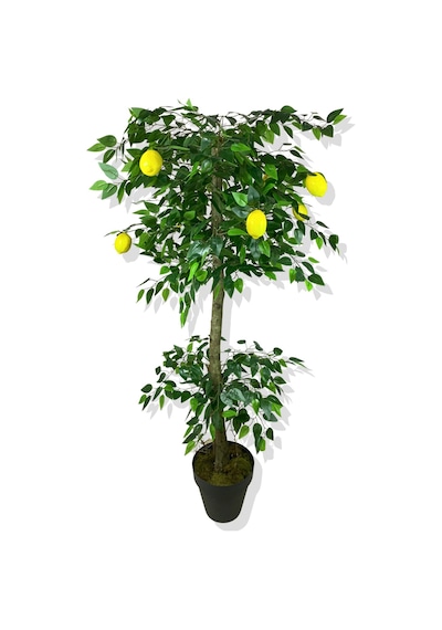 Cihan Çiçekçilik Limon Ağacı 160 Cm Yapay Ağaç Üretim Saksısı Beyaz- Yeşil