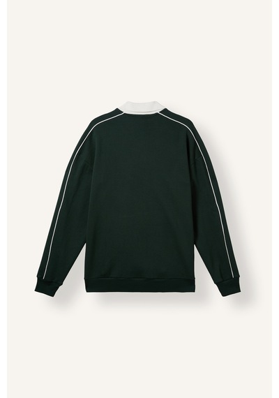 Defacto Boxy Fıt Polo Yaka Baskılı Sweatshirt F0116ax26augn852 Yeşil-gn852