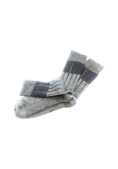 2 Çift,% 48 Ince Rafine Yün (Nm:50/1), Kışlık, Erkek, Modern Dese (397341664) Gri