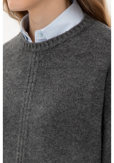 U.S. Polo Assn. Kadın Antrasit Melanj Bisiklet Yaka Kazak 50307879-VR081