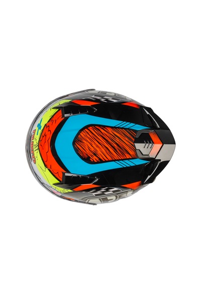 Nukro B-506 Kong Kapalı Motosiklet Kaskı Siyah-kırmızı-neon Sarı