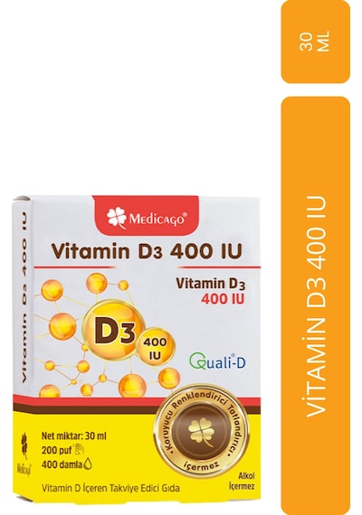 Medicago Vitamin D3 400IU İçeren Takviye Edici Gıda 30 ML