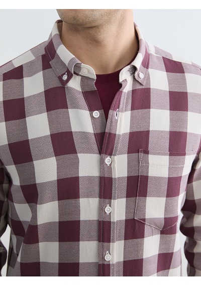 Lcwaıkıkı Classic Bordo Regular Fit Ekose Erkek Gömlek Lcwaıkıkı Classic Bordo Regular Fit Ekose Erkek Gömlek