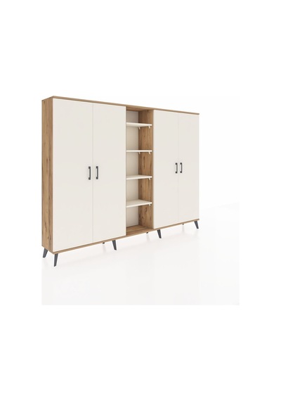 Arges Dolap 12 Raflı 4 Kapaklı 220x30x163 Çam-aytaşı Aytası - Atlas Çam