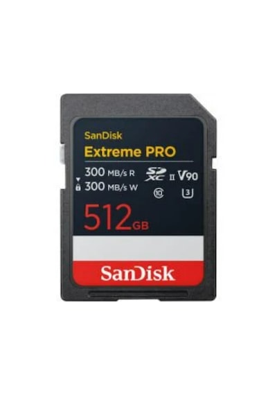 Sandisk SDSDXDM-512G-GN4IN Extreme Pro 512 GB 300/300mb/s Sdxc V90 Uhs-ıı U3 8k/4k Uh Hafıza Kartı