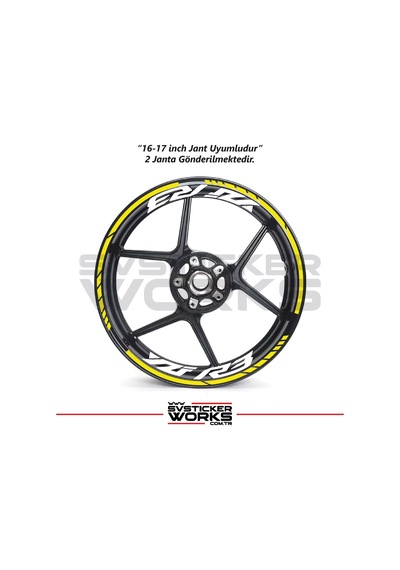 Yamaha Yzf-r3 Yazılı Jant Sticker Dış Ve İç Set Sticker Jant Şeridi Sarı