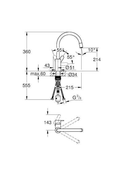 Grohe Eurostyle Spiralli Eviye Bataryası 31126004