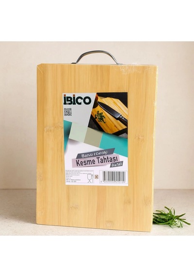 Hubrendy Tedarik Metal Kulplu Bambu Kesme Tahtası 26x36x1.7 Cm Diğer