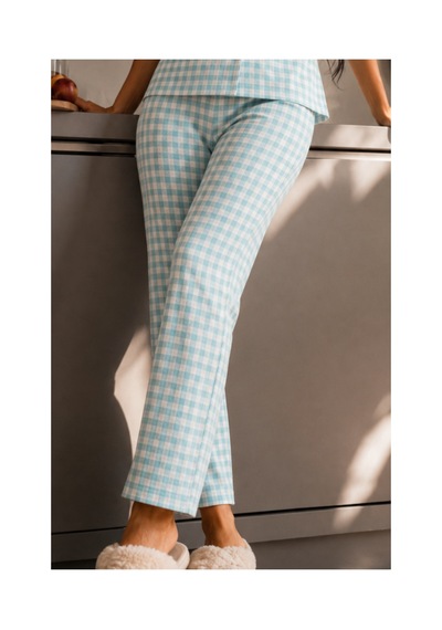 Fit Women Kadın Zarif Yaka Dokulu Ferah Su Yeşili Pijama Takımı