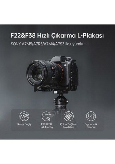 Falcam F22 F38 Quick Release L Bracket A7m4 A7s3 A7r5 Uyumlu Kamera L Braketi Siyah - C00b2976b