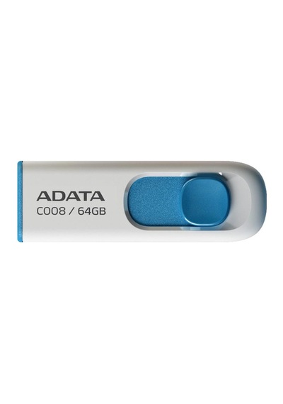 Adata C008-64gb 64gb Usb2.0 Classic White + Blue Flash Bellek