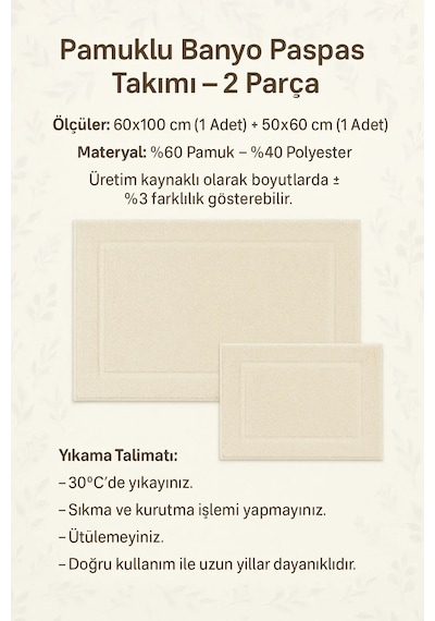 Buççin Online Mağaza Selenee Pamuklu Banyo Paspas Takımı 60x100 50x60 Gri+-001 Pamuk Polyester Gri Çok Renkli